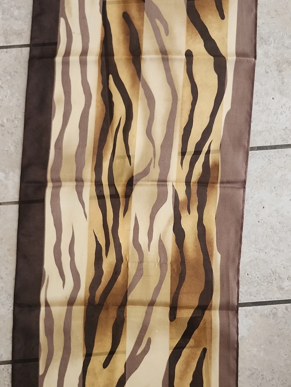 Vtg Elaine Gold For Collection XIIX Brown & Gold Zebra Print Sheer